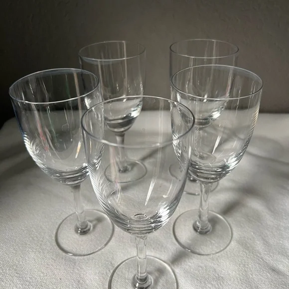 Vintage Crystal Wine Glasses set of 5 heavy - Picture 7 of 9